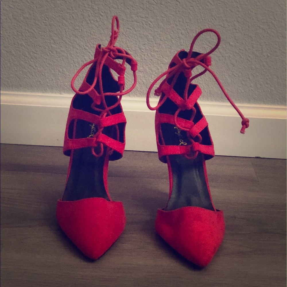 Hot pink high heels